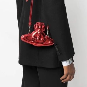 SOLD DONT BUY Vivienne Westwood Nano Orb Crossbody Bag - Metallic Red